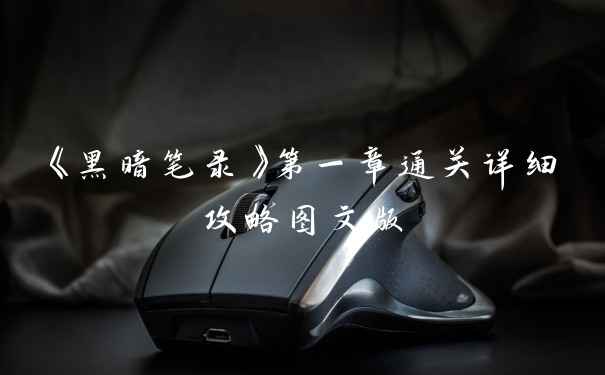《黑暗笔录》第一章通关详细攻略图文版
