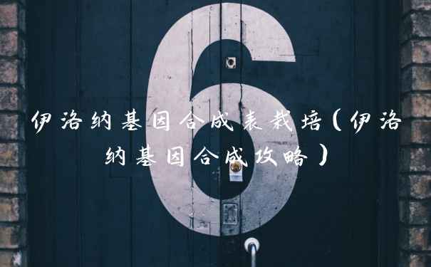 伊洛纳基因合成表栽培（伊洛纳基因合成攻略）