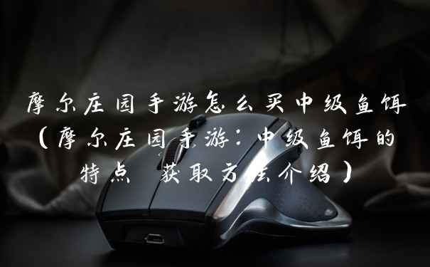摩尔庄园手游怎么买中级鱼饵（摩尔庄园手游：中级鱼饵的特点 获取方法介绍）
