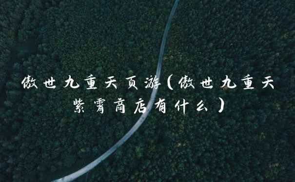 傲世九重天页游（傲世九重天紫霄商店有什么）