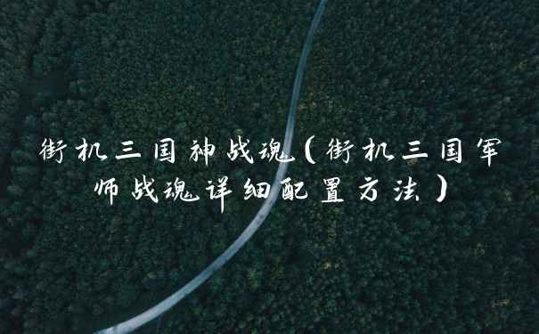 街机三国神战魂（街机三国军师战魂详细配置方法）