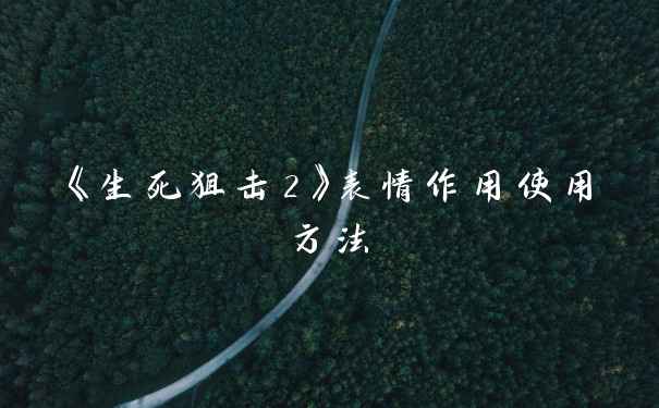 《生死狙击2》表情作用使用方法