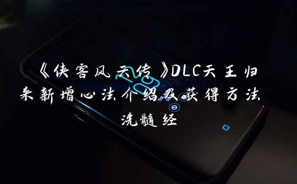 《侠客风云传》DLC天王归来新增心法介绍及获得方法 洗髓经