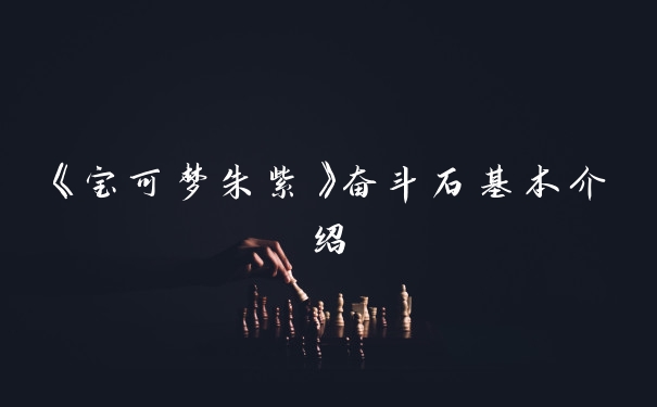 《宝可梦朱紫》奋斗石基本介绍