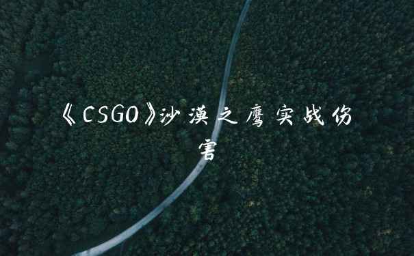 《CSGO》沙漠之鹰实战伤害
