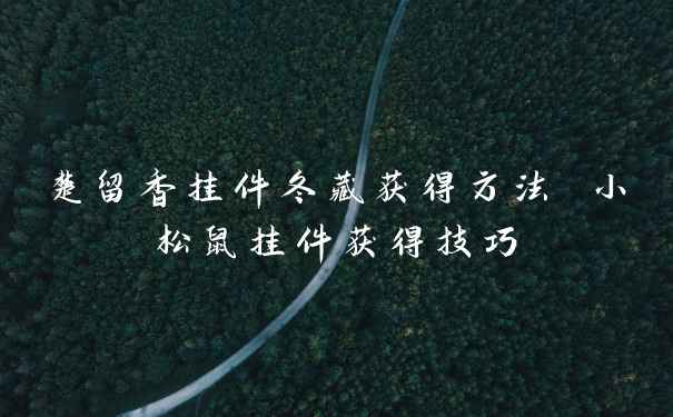 楚留香挂件冬藏获得方法 小松鼠挂件获得技巧