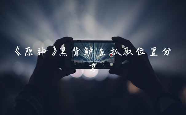 《原神》黑背鲈鱼抓取位置分享