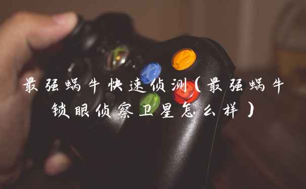 最强蜗牛快速侦测（最强蜗牛锁眼侦察卫星怎么样）