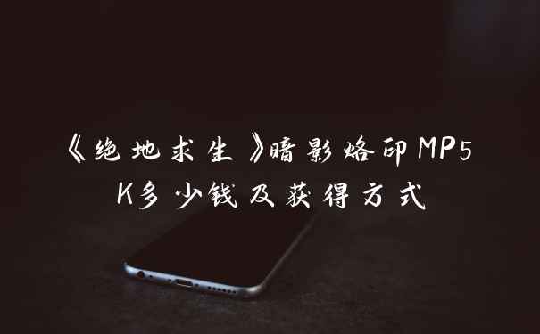 《绝地求生》暗影烙印MP5K多少钱及获得方式