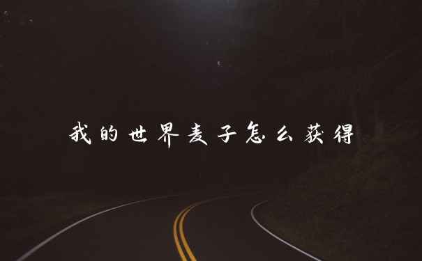 我的世界麦子怎么获得