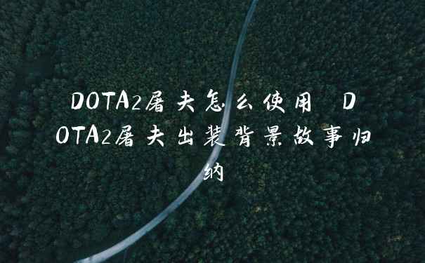 DOTA2屠夫怎么使用 DOTA2屠夫出装背景故事归纳