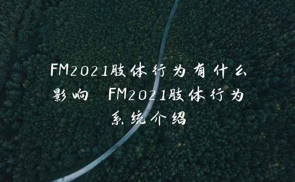 FM2021肢体行为有什么影响 FM2021肢体行为系统介绍