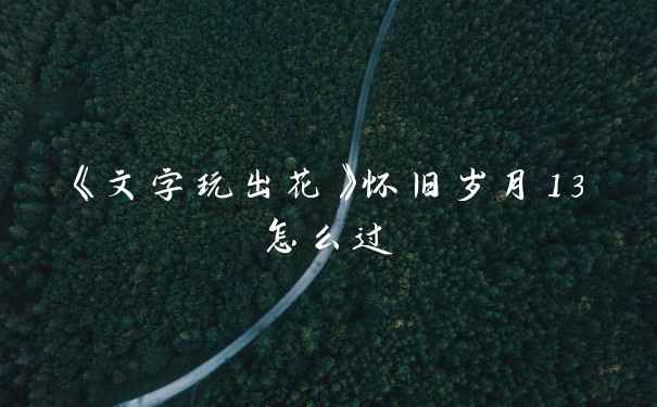 《文字玩出花》怀旧岁月13怎么过