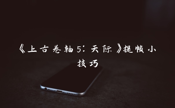 《上古卷轴5:天际》提帧小技巧