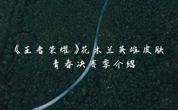 《王者荣耀》花木兰英雄皮肤 青春决赛季介绍
