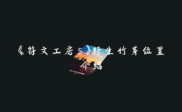 《符文工房5》野生竹芽位置介绍