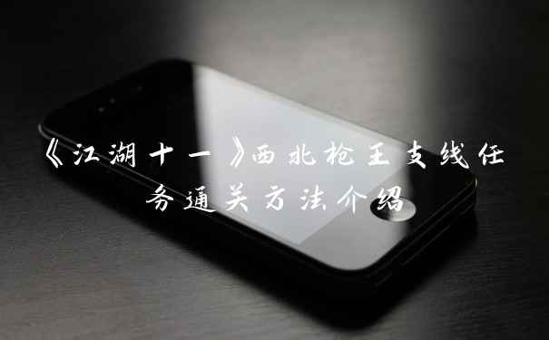 《江湖十一》西北枪王支线任务通关方法介绍