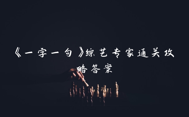 《一字一句》综艺专家通关攻略答案