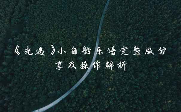 《光遇》小白船乐谱完整版分享及操作解析