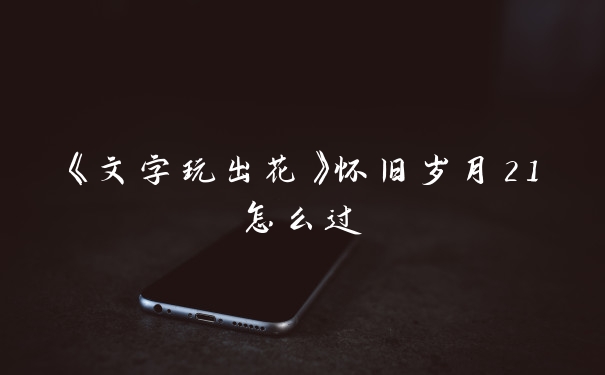 《文字玩出花》怀旧岁月21怎么过