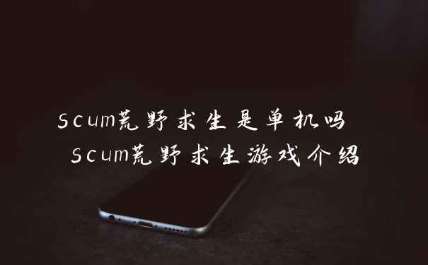 scum荒野求生是单机吗 scum荒野求生游戏介绍