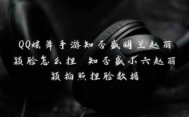 QQ炫舞手游知否盛明兰赵丽颖脸怎么捏 知否盛小六赵丽颖拍照捏脸数据