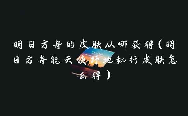 明日方舟的皮肤从哪获得（明日方舟能天使野地秘行皮肤怎么得）