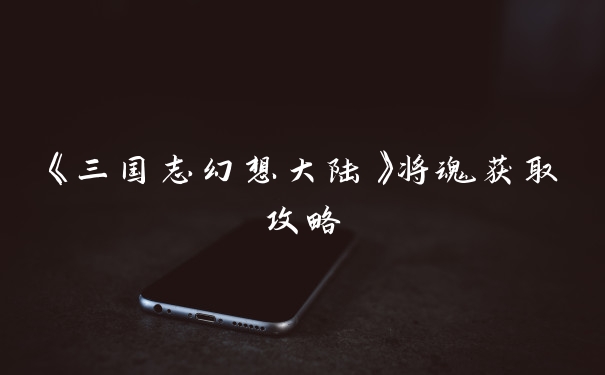 《三国志幻想大陆》将魂获取攻略