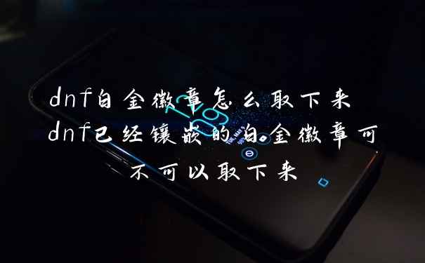 dnf白金徽章怎么取下来 dnf已经镶嵌的白金徽章可不可以取下来