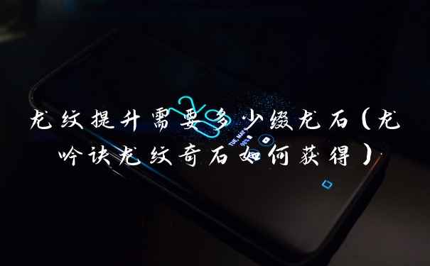 龙纹提升需要多少缀龙石（龙吟诀龙纹奇石如何获得）