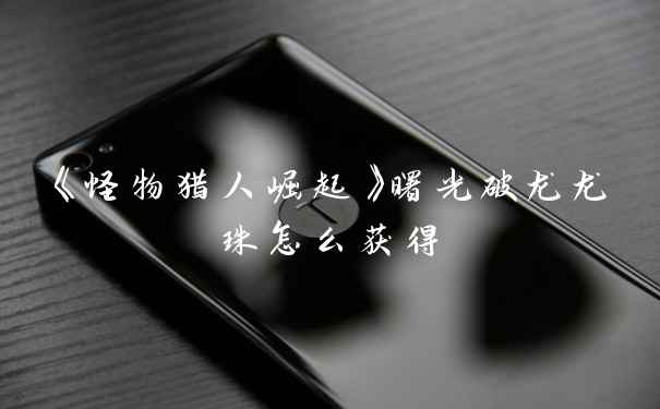 《怪物猎人崛起》曙光破龙龙珠怎么获得