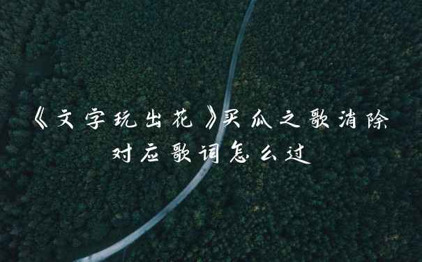 《文字玩出花》买瓜之歌消除对应歌词怎么过