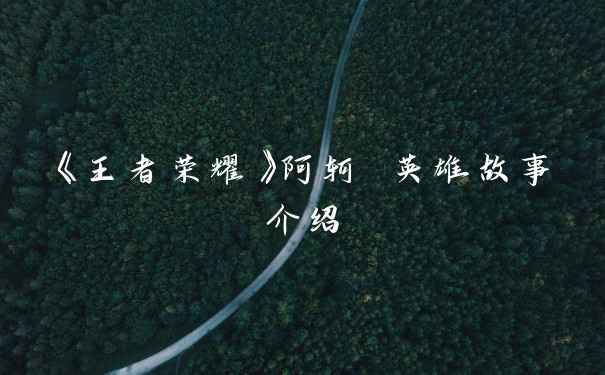 《王者荣耀》阿轲 英雄故事介绍