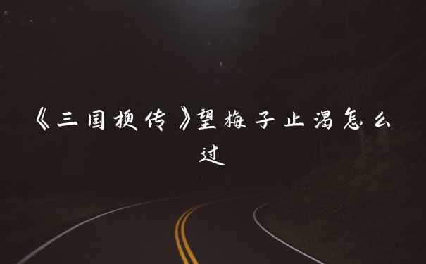 《三国梗传》望梅子止渴怎么过