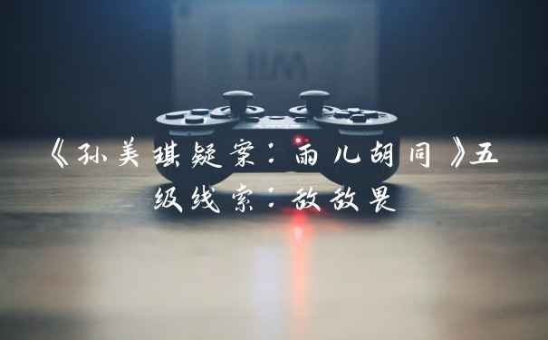 《孙美琪疑案:雨儿胡同》五级线索:敌敌畏
