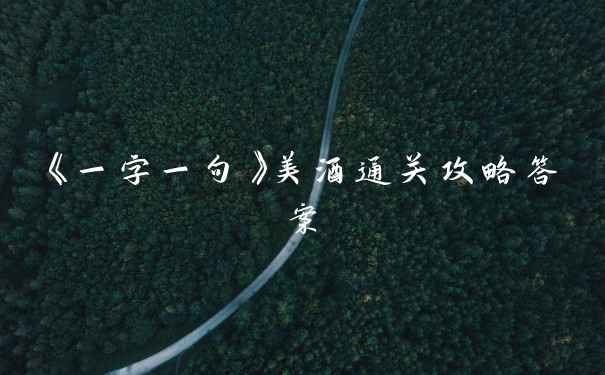 《一字一句》美酒通关攻略答案