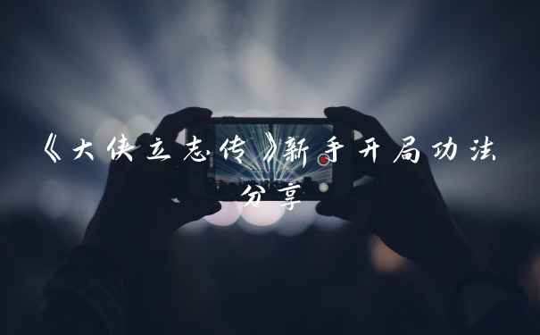 《大侠立志传》新手开局功法分享