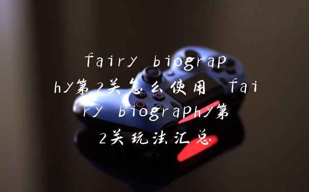 fairy biography第2关怎么使用 fairy biography第2关玩法汇总