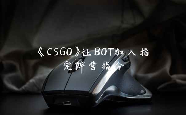 《CSGO》让BOT加入指定阵营指令