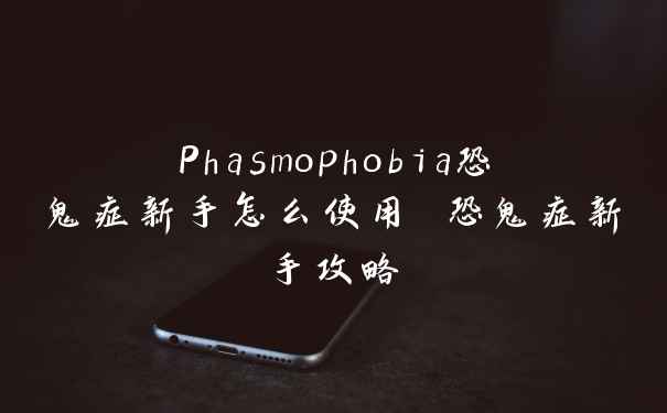 Phasmophobia恐鬼症新手怎么使用 恐鬼症新手攻略