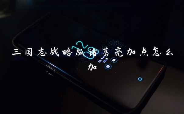 三国志战略版诸葛亮加点怎么加