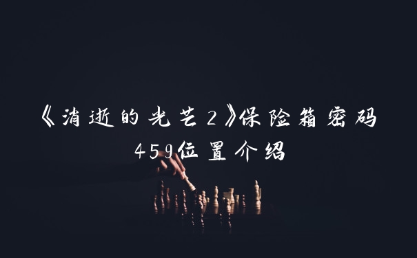 《消逝的光芒2》保险箱密码459位置介绍