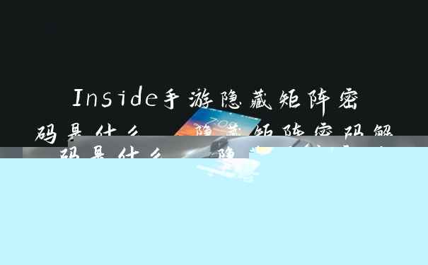 Inside手游隐藏矩阵密码是什么 隐藏矩阵密码解答
