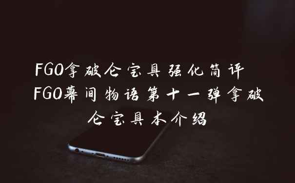 FGO拿破仑宝具强化简评 FGO幕间物语第十一弹拿破仑宝具本介绍