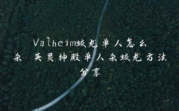 Valheim蛟龙单人怎么杀 英灵神殿单人杀蛟龙方法分享