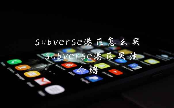 subverse港区怎么买 subverse港区买法介绍