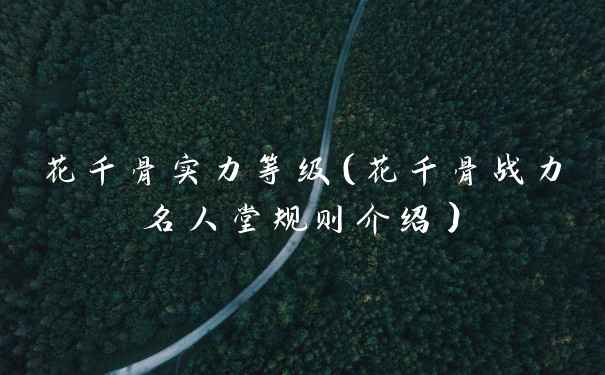 花千骨实力等级（花千骨战力名人堂规则介绍）