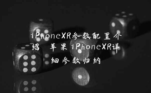 iPhoneXR参数配置介绍 苹果iPhoneXR详细参数归纳