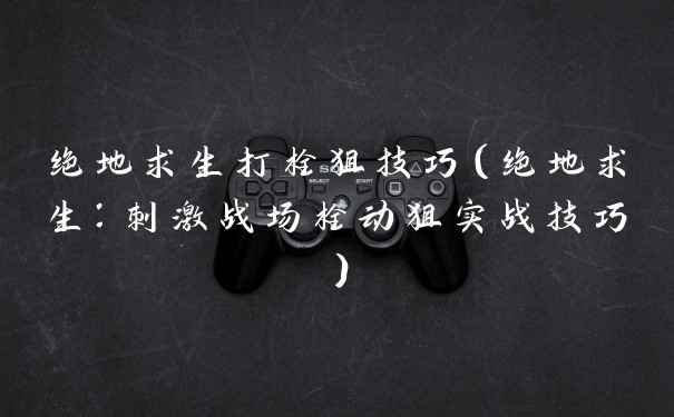 绝地求生打栓狙技巧（绝地求生：刺激战场栓动狙实战技巧）