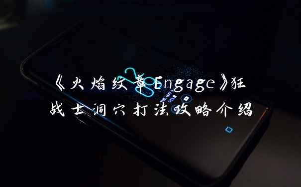 《火焰纹章Engage》狂战士洞穴打法攻略介绍